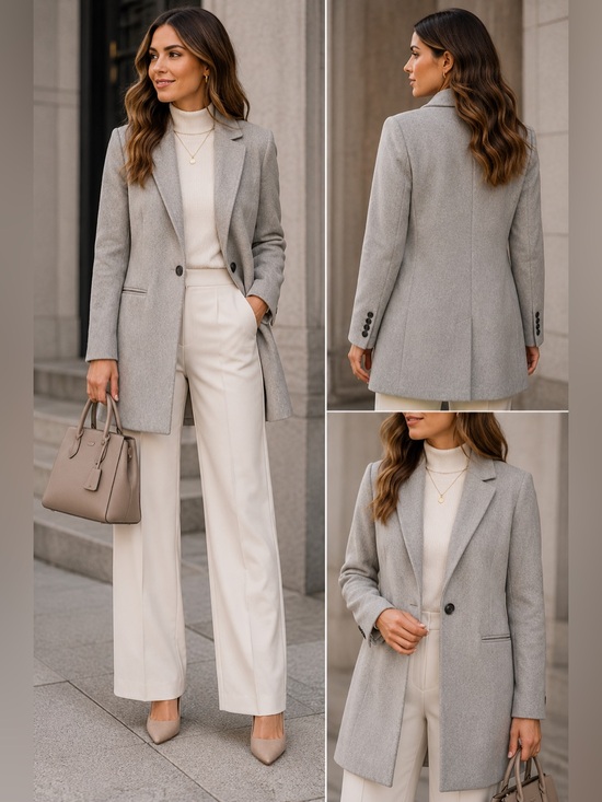 Banana Republic Jackets & Blazers - Banana Republic Light Gray Coat Jacket Size 6 | Classic Tailored Blazer Coat